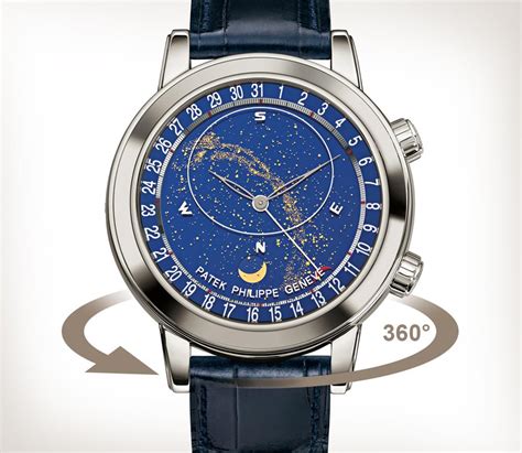 patek philippe grand complication celestial blue dial black leather|Grand Complications Platinum Celestial Watch 6102P.